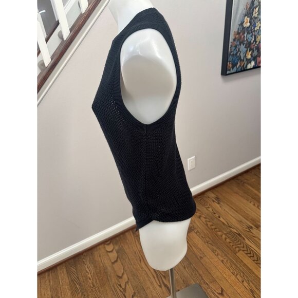 Theory Andreet Sea Cotton Cashmere Sweater Vest Tank Knit Black Size P XS - Picture 2 of 3